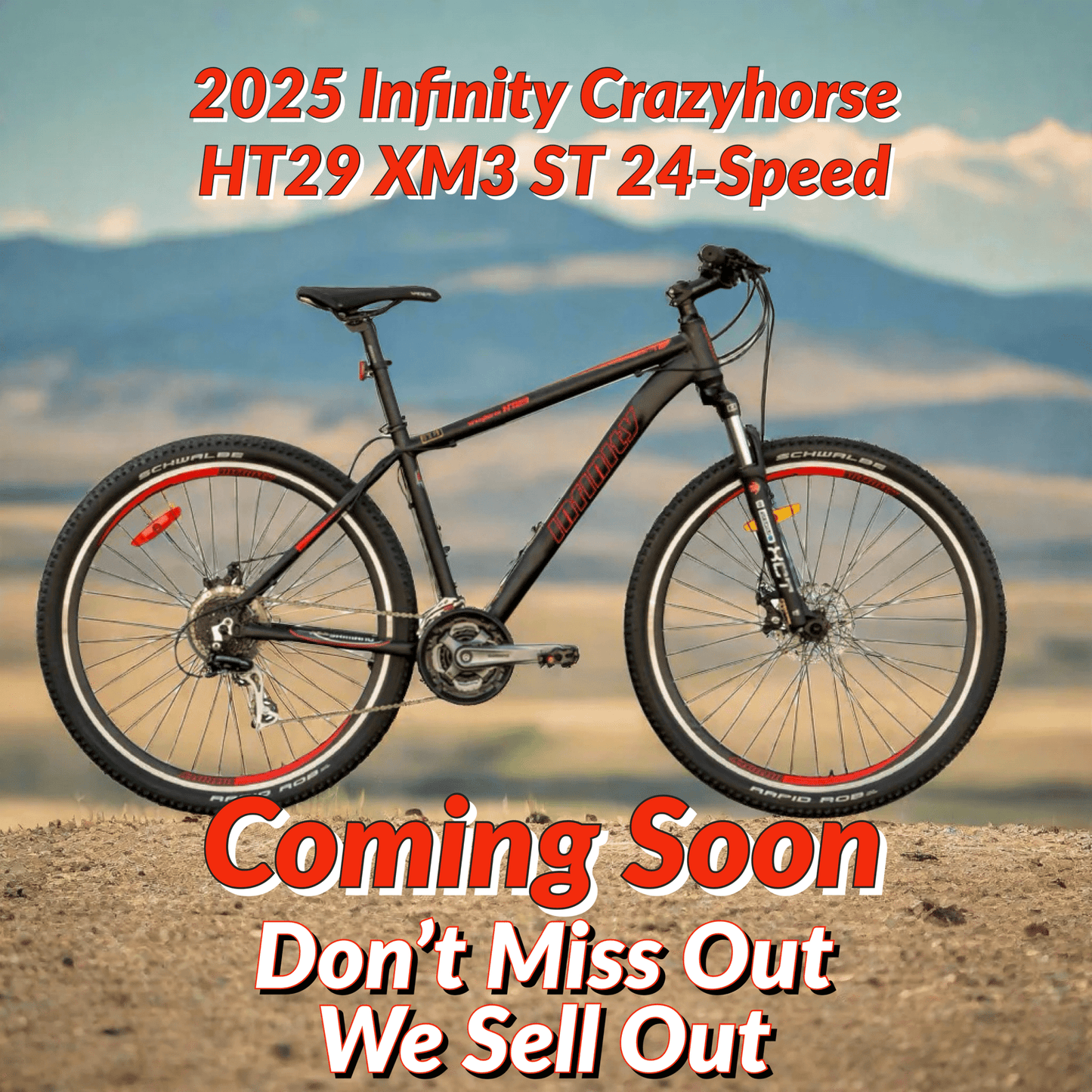 2025 Infinity Crazyhorse HT29 XM5 ST SHIMANO Acera 24-Speed with SUNTOUR Front Suspension