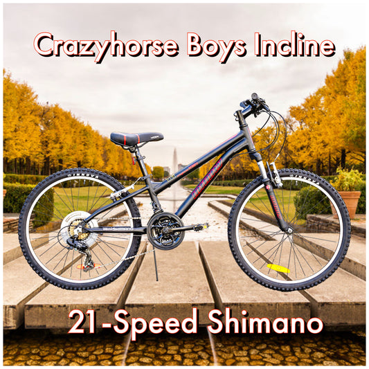 2024 Infinity Crazyhorse MTB HT24 Incline Boy’s 21-Spd Shimano  Ft Suspension