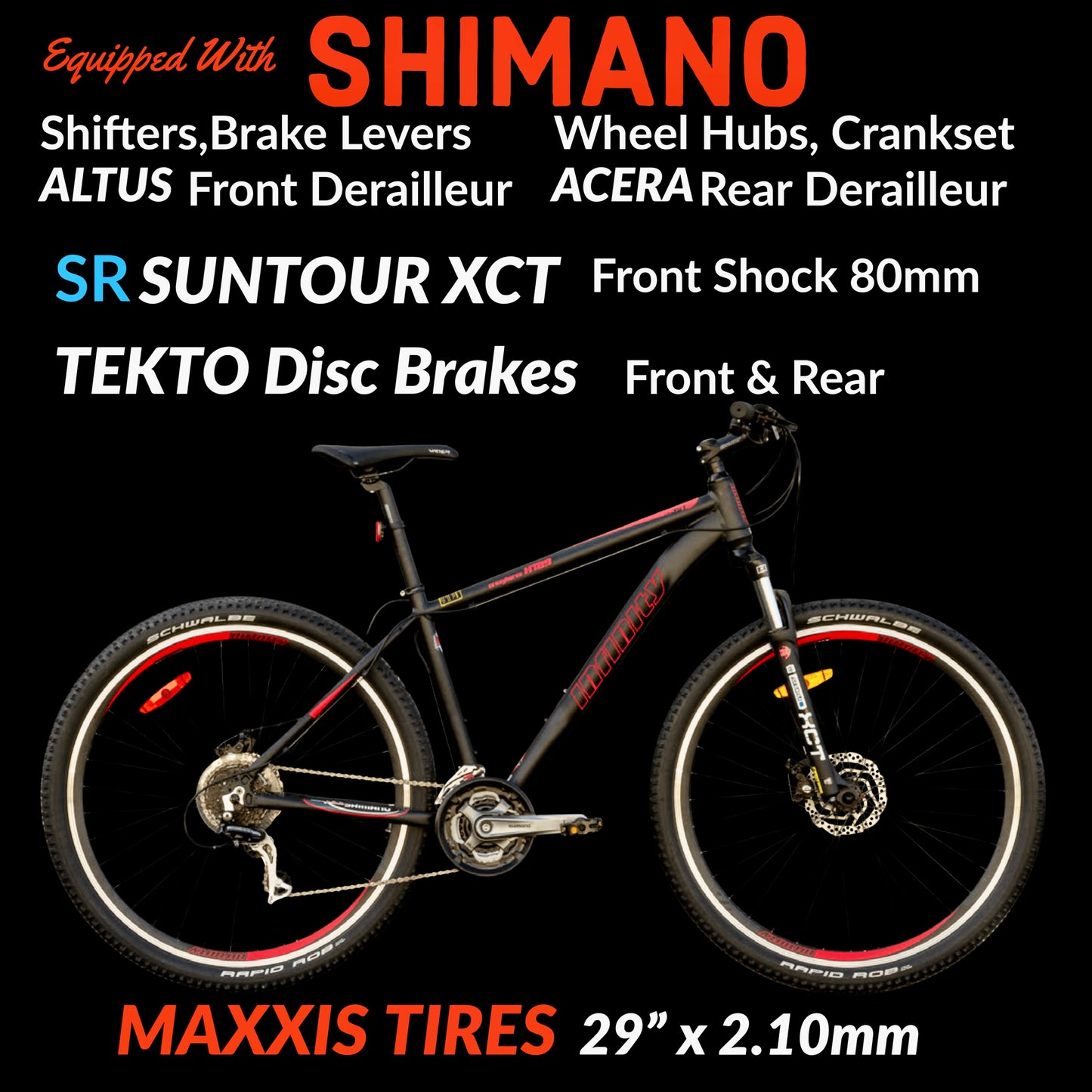 2025 Infinity Crazyhorse HT29 XM5 ST SHIMANO Acera 24-Speed with SUNTOUR Front Suspension