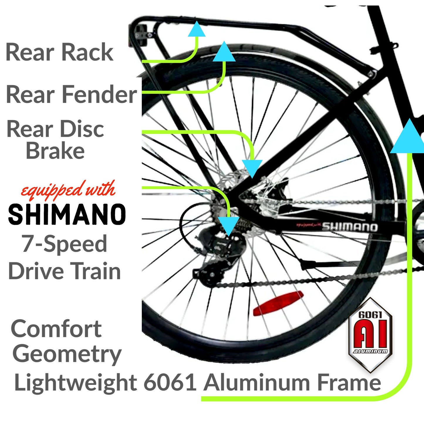 2025 Infinity Step Thru Unisex BOSS.three  7-Speed Dual Disc 700c Comfort Hybrid