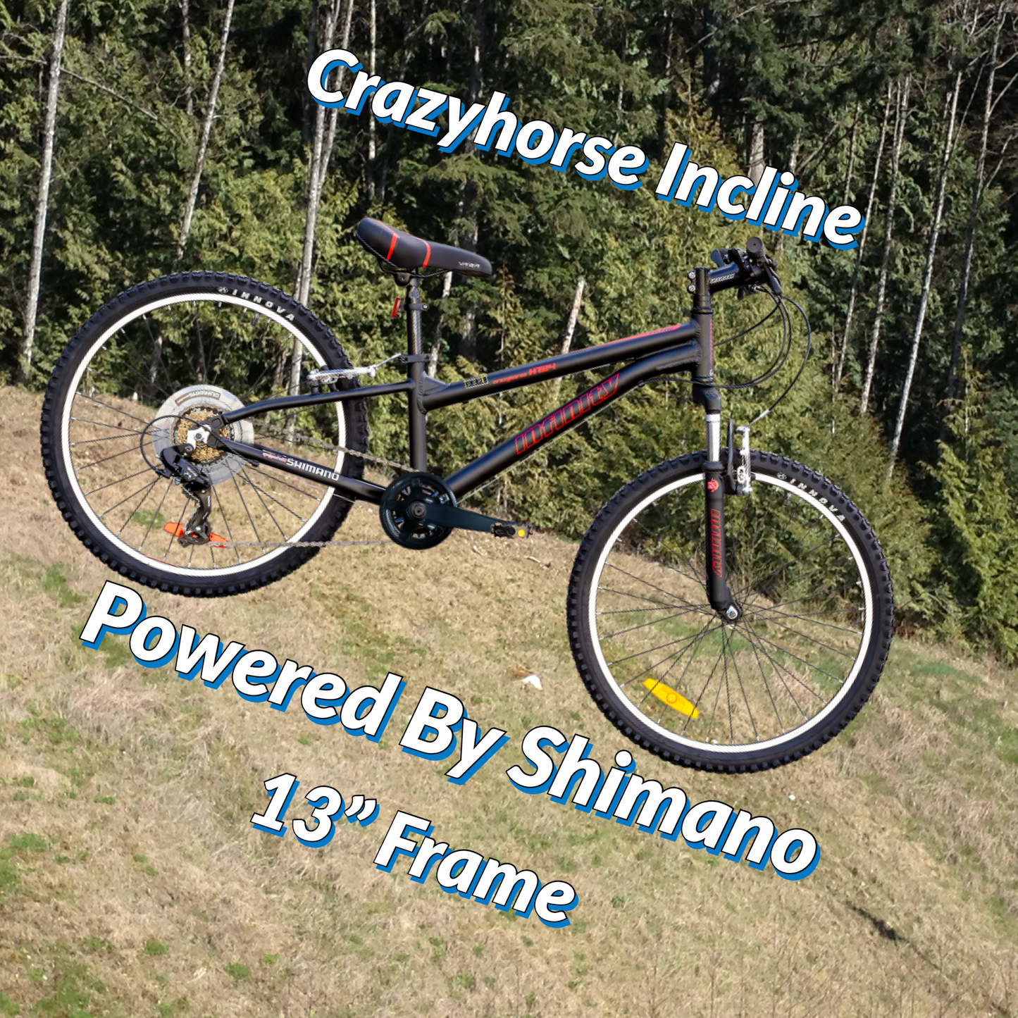 2025 Infinity Crazyhorse MTB HT24 Incline Unisex  21-Spd Shimano With Mode Front Suspension