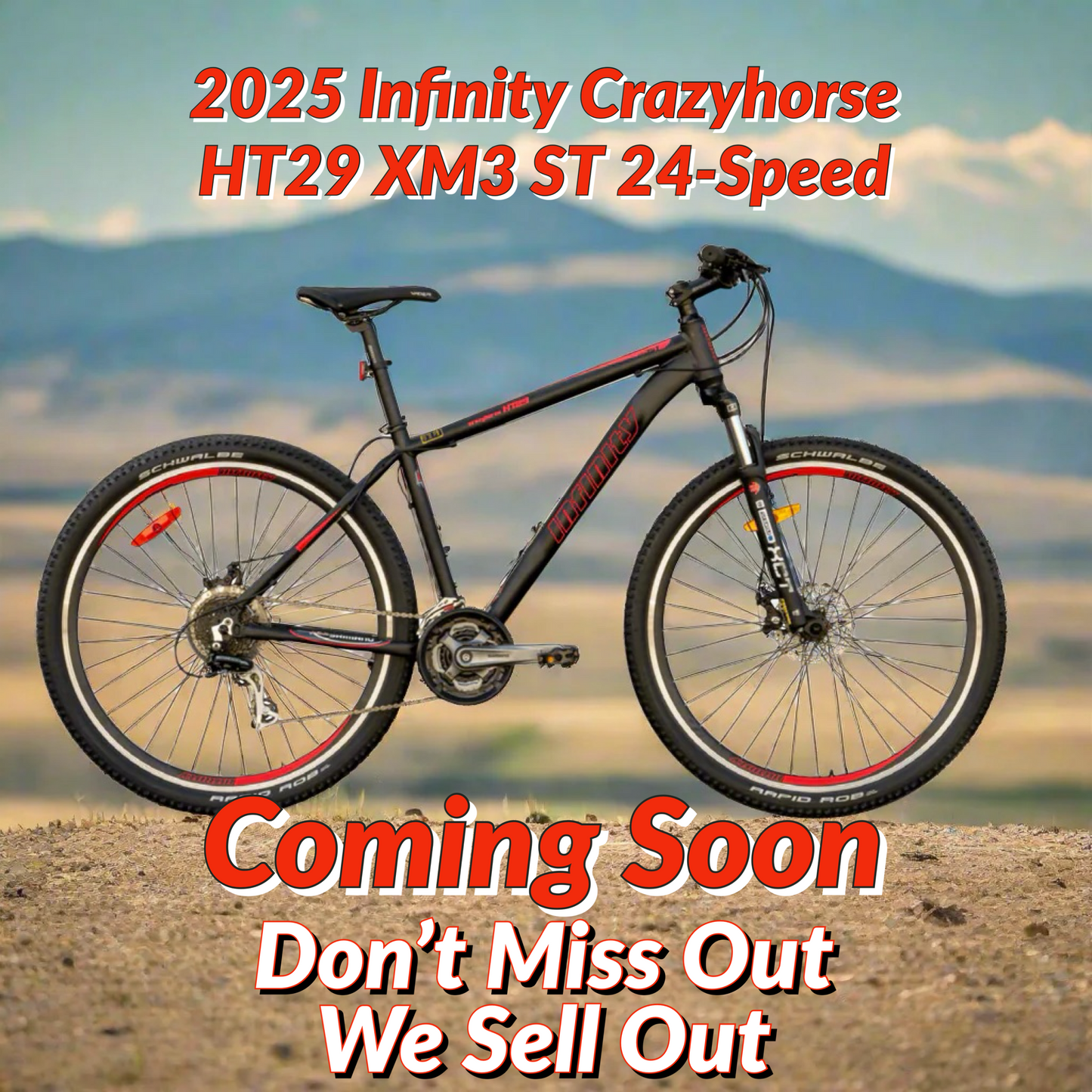 2025 Infinity Crazyhorse HT29 XM5 ST SHIMANO Acera 24-Speed with SUNTOUR Front Suspension